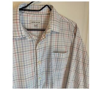 Peter Millar Crown Lite Multi Color Tattersall Plaid Sport Shirt Sz Large Luxury